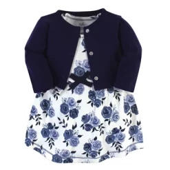 Touched By Nature Baby And Toddler Girl Organic Cotton Dress And Cardigan 2pc Set, Navy Floral -Baby Nest Deals Store GUEST f6b82112 3399 48c7 b876 9dd0f18178ec