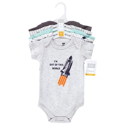 Hudson Baby Unisex Baby Cotton Bodysuits, Outer Space 1 Hudson Baby Unisex Baby Cotton Bodysuits, Outer Space