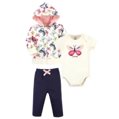 Touched By Nature Baby And Toddler Girl Organic Cotton Hoodie, Bodysuit Or Tee Top, And Pant, Bright Butterflies -Baby Nest Deals Store GUEST f7983645 957e 4eef a0e8 1cfaaf7ad136