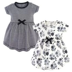 Touched By Nature Baby And Toddler Girl Organic Cotton Short-Sleeve Dresses 2pk, Black Floral -Baby Nest Deals Store GUEST f7ed859a f486 457d b1ad eecdf27f24d8