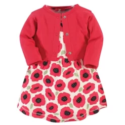 Touched By Nature Baby And Toddler Girl Organic Cotton Dress And Cardigan 2pc Set, Poppy -Baby Nest Deals Store GUEST f92df70f 0ee0 4698 8a8e 48aa73afe12b