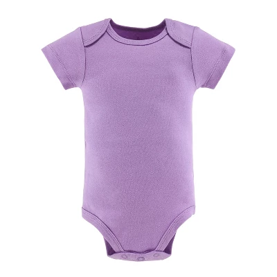 The Peanutshell Baby Girl Short Sleeve Bodysuits, 5-Pack, Purple/Grey/Mint, Newborn To 24 Months 1 The Peanutshell Baby Girl Short Sleeve Bodysuits, 5-Pack, Purple/Grey/Mint, Newborn To 24 Months