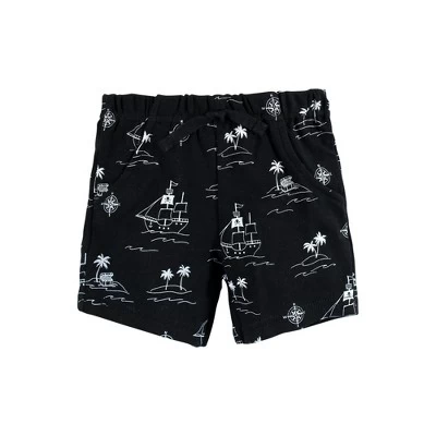 Hudson Baby Infant Boy Cotton Bodysuit, Shorts And Shoe Set, Pirate Shark 3 Hudson Baby Infant Boy Cotton Bodysuit, Shorts And Shoe Set, Pirate Shark - Image 3