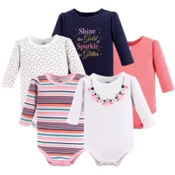 Little Treasure Baby Girl Cotton Long-Sleeve Bodysuits 5pk, Sparkle Necklace 5 Little Treasure Baby Girl Cotton Long-Sleeve Bodysuits 5pk, Sparkle Necklace -Baby Nest Deals Store GUEST fd78cd45 d56d 4b4b 8ef3 791f414f59a7