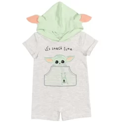 Star Wars The Mandalorian Baby Yoda Costume Short Sleeve Romper Oatmeal -Baby Nest Deals Store GUEST fdd146ca b751 4811 85af 48c0045b0dda