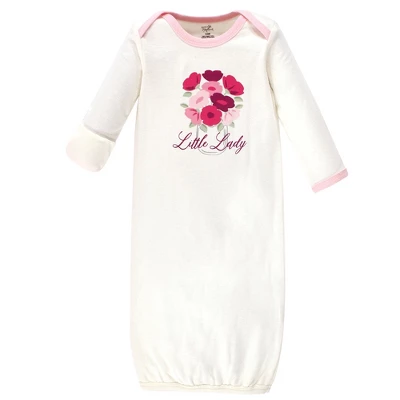 Touched By Nature Infant Girl Organic Cotton Gowns, Petals, Preemie-Newborn 3 Touched By Nature Infant Girl Organic Cotton Gowns, Petals, Preemie-Newborn - Image 3