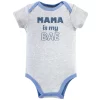 Luvable Friends Baby Boy Cotton Bodysuits 5pk, Mama