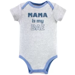 Luvable Friends Baby Boy Cotton Bodysuits 5pk, Mama